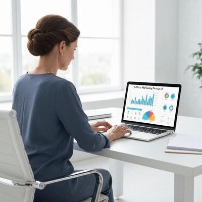Person researching affiliate marketing on a laptop